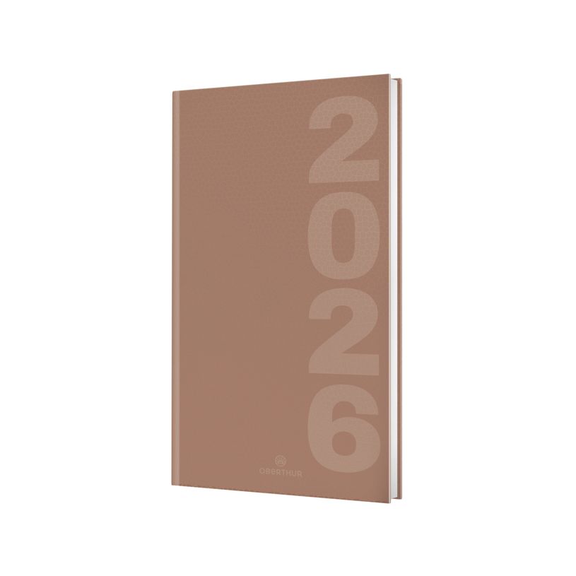 3664447211565-Agenda Dublin - 1 semaine sur 2 pages - 9,5 x 17,5 cm - marron - Oberthur--0