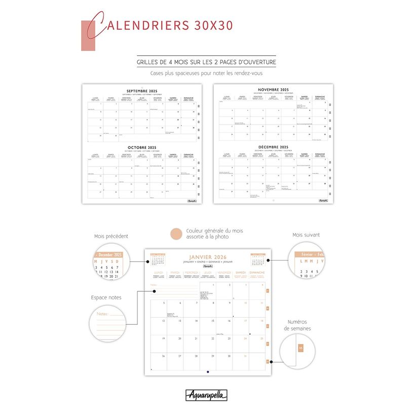 3494150174143-Calendriers 30x30cm 16 mois Aquarupella - Pause nature--1