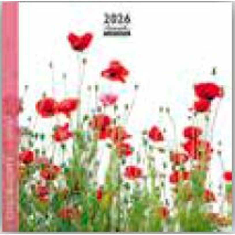 3494150174433-Calendrier 16x16cm 16 mois Aquarupella - Coquelicots--0