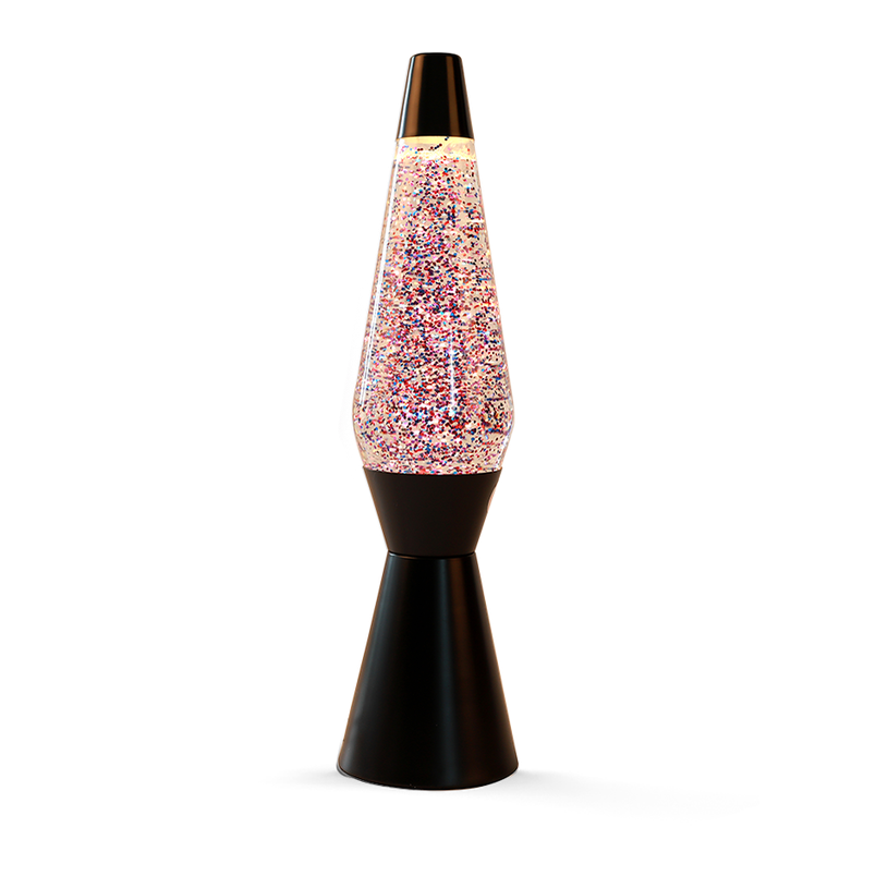 8057711468270-Lampe lave avec paillettes 10,2 x 40 cm - Base noire, liquide pailletté - Câble 160 cm avec prise eur--0
