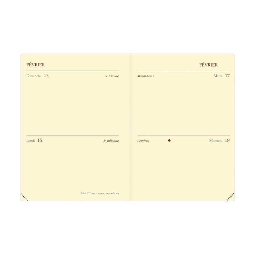 3371010407644-Quo Vadis - Agenda - Mini 2 Days Prestige - 2 jours par page - Français - Soho - Rose - 12 mois de janvier à décembre - 7x10 cm - Papier Clairefontaine i-P_405244040_4-4