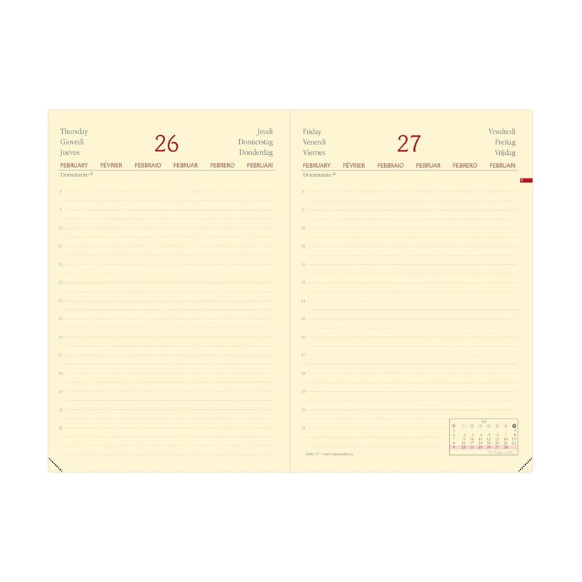3371010486861-Quo Vadis - Agenda Année Civile - DAILY 17 PRESTIGE fas Multilingue - Couverture Silk avec élastique - Noir - 12x17 cm - Journalier - 12 m-P_405244053_3-1