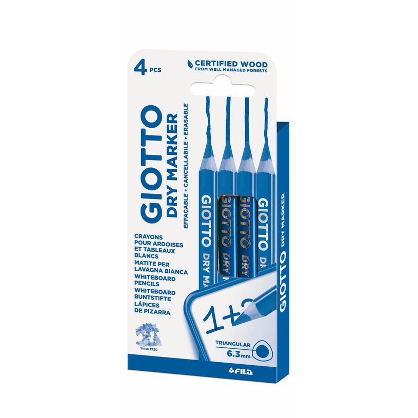 8000825061523-GIOTTO Dry Marker - 4 marqueurs - pour tableau blanc, ardoise - bleu-P_405244185_3-0
