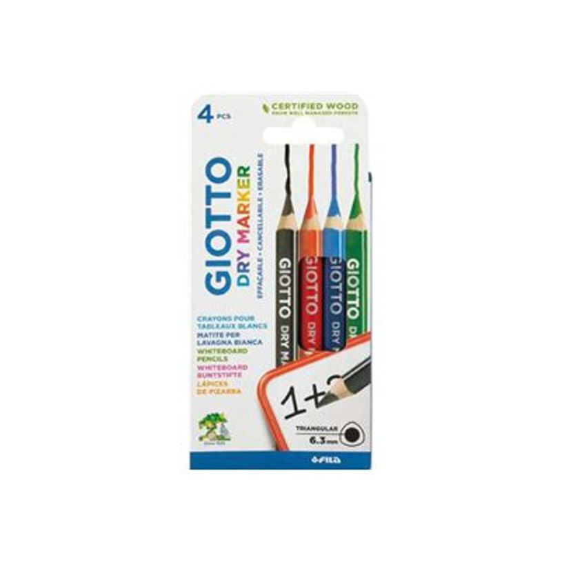 8000825058035-GIOTTO Dry Marker - 4 marqueurs - pour tableau blanc, ardoise - couleurs assorties-P_405244186_2-0