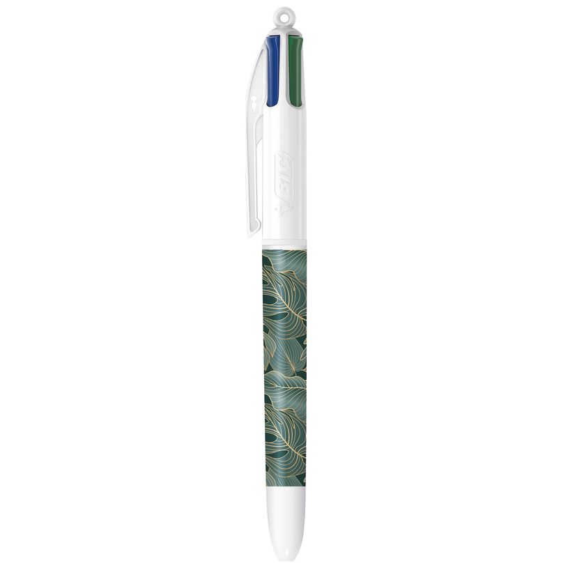 3086124107310-BIC 4 Couleurs Décors Jungle Stylo-Bille Rétractable et Rechargeable Pointe Moyenne (1,0-P_405244319_1-0