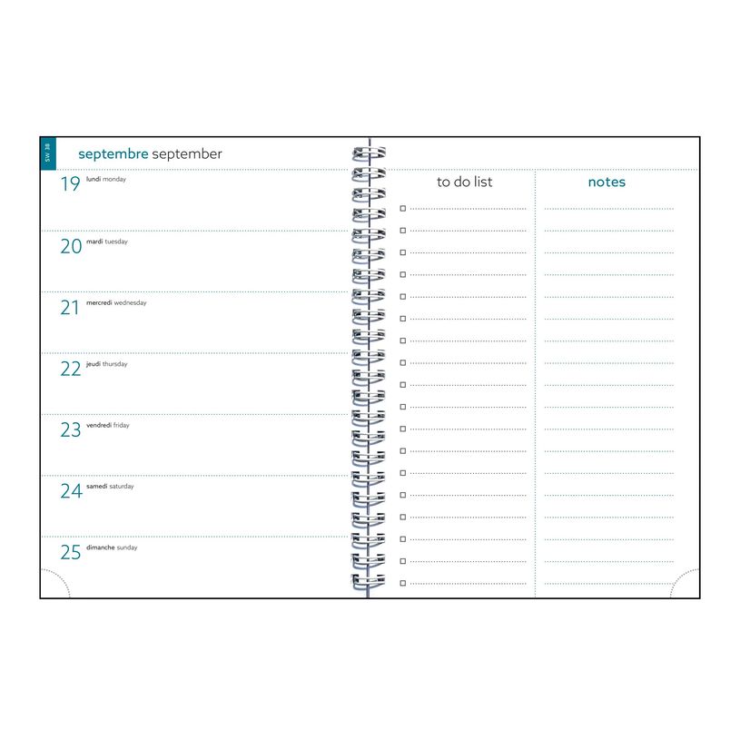 3660942088497-Agenda de bureau spiralé Mini Labo Easytime 21S - 1 semaine sur 1 page - 15 x 21 cm - Ver-P_405244333_6-8