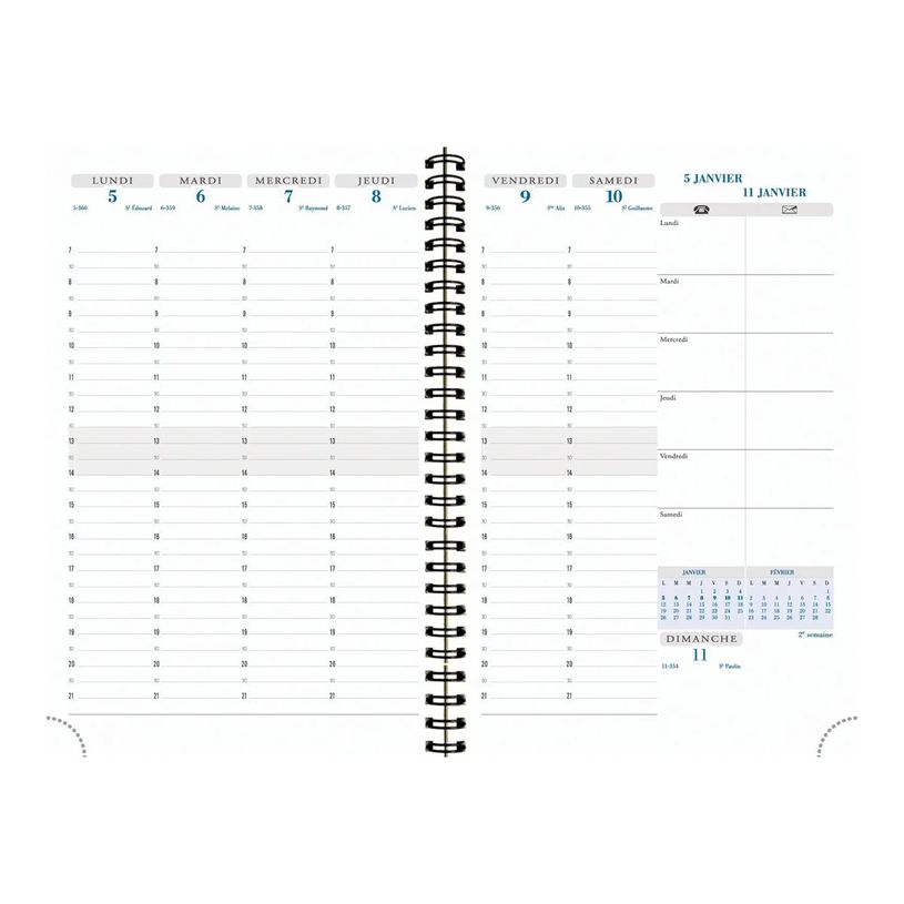 3660942089067-Agenda de bureau Sésame All in One Horizons 20S Visuel spiralé - 1 semaine sur 2 pages  + 1 carnet de notes ligné -15 x -P_405244337_7-15