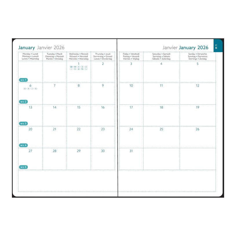 3660942088220-Agenda de poche Ondine Easyslim 15 - 1 mois sur 2 pages - 10 x 15 cm - disponible dans dif-P_405244343_5-6