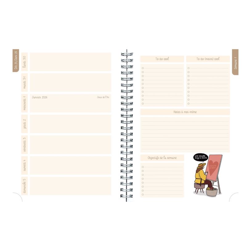 3660942088503-Agenda de bureau Gomargu 21S spiralé - 1 semaine sur 1 page - 15 x 21 cm - La vie - Exaco-P_405244362_5-7