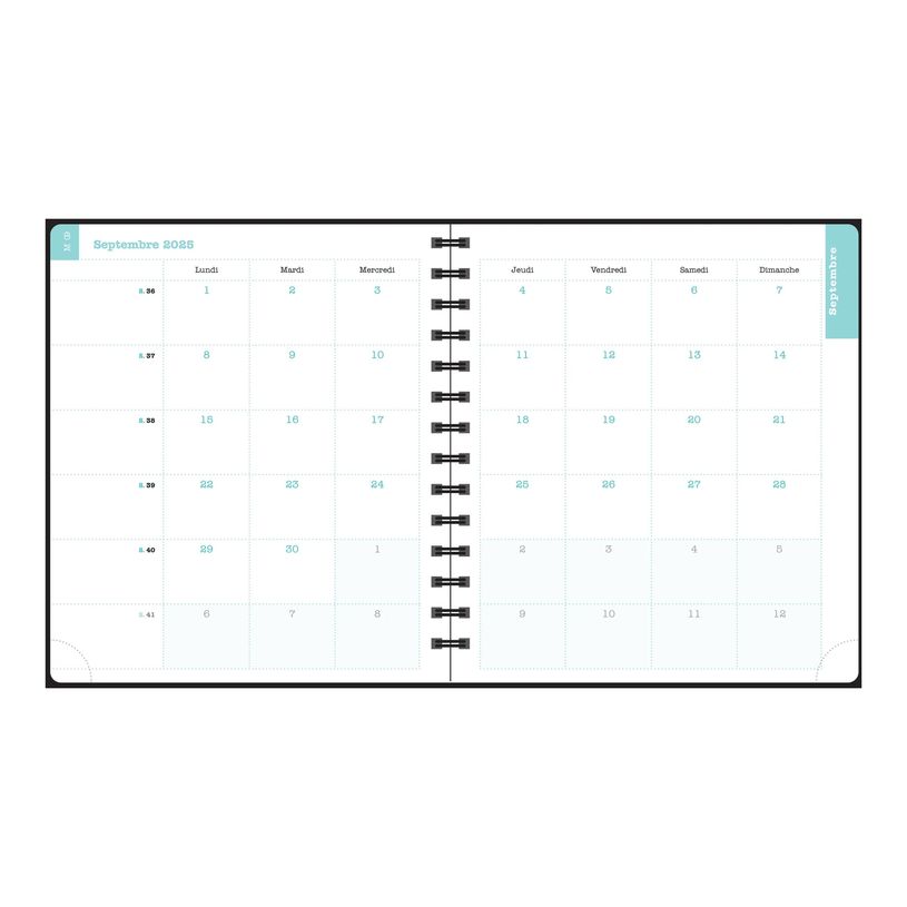3660942088756-Agenda de bureau Sophie Adde Lady 18S spiralé - 1 semaine sur 2 pages - 15 x 17 cm - Or-P_405244365_10-14