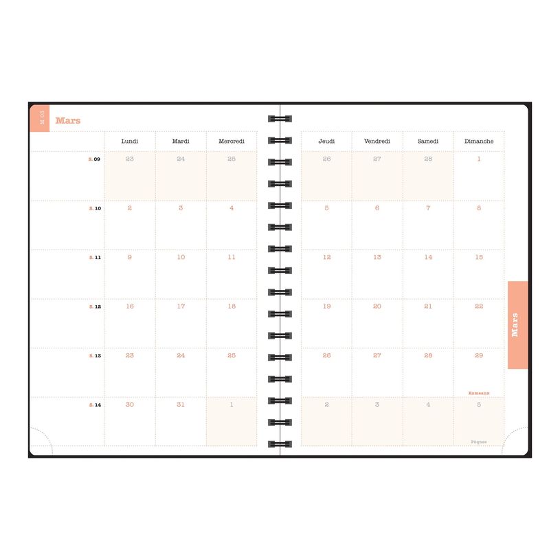 3660942088442-Agenda de bureau Sophie Adde Lady 20S spiralé - 1 semaine sur 2 pages - 15 x 21 cm - Fl-P_405244368_10-19