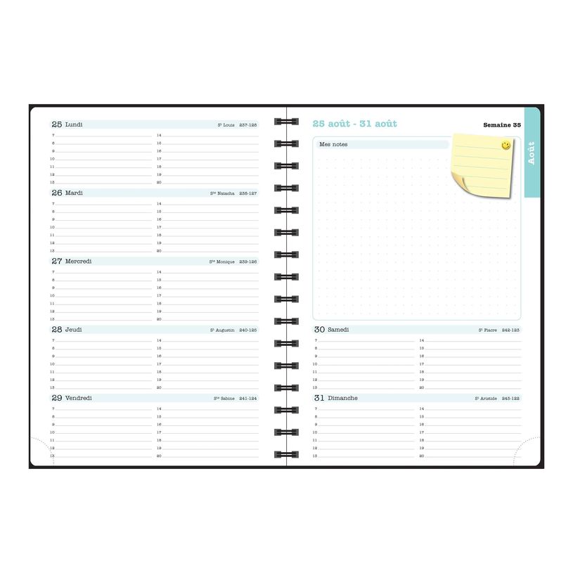 3660942088442-Agenda de bureau Sophie Adde Lady 20S spiralé - 1 semaine sur 2 pages - 15 x 21 cm - Fle-P_405244368_7-15