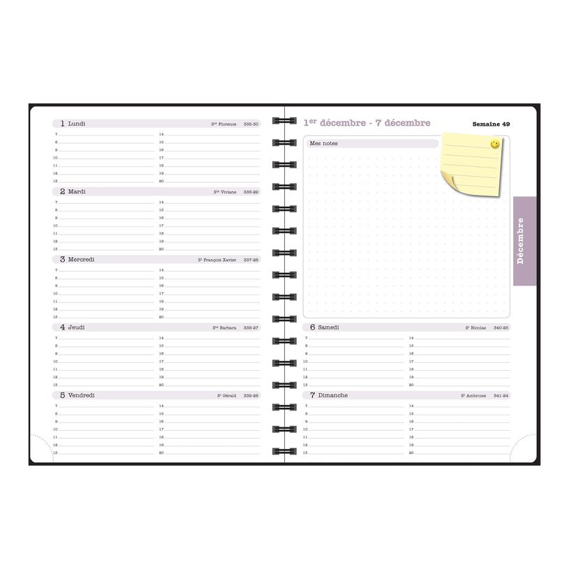 3660942088442-Agenda de bureau Sophie Adde Lady 20S spiralé - 1 semaine sur 2 pages - 15 x 21 cm - Fle-P_405244368_9-17