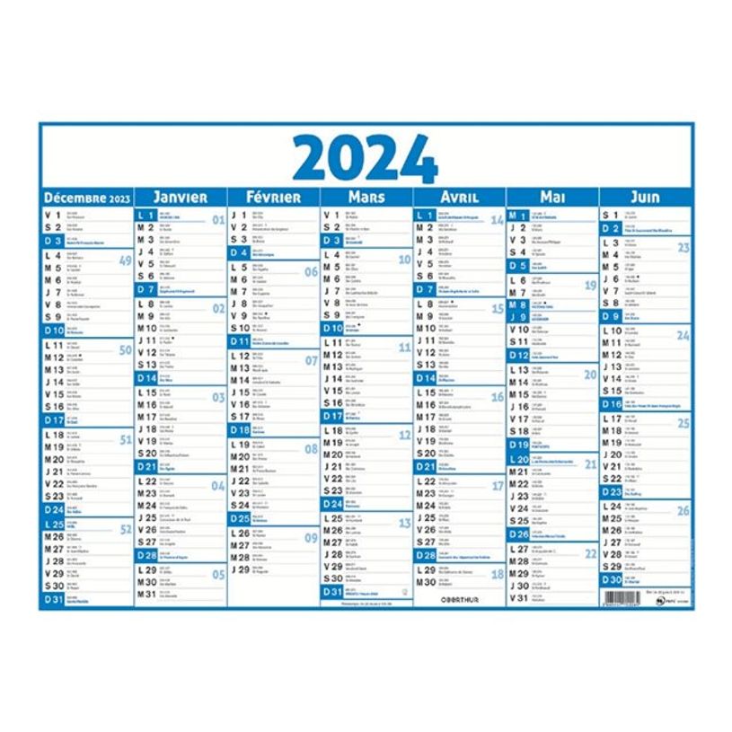 3664447209548-Oberthur Classic - Calendrier - 2023-2024 - visualisation de 7 mois - 420 x 320 mm - daté-P_405244452_1-0