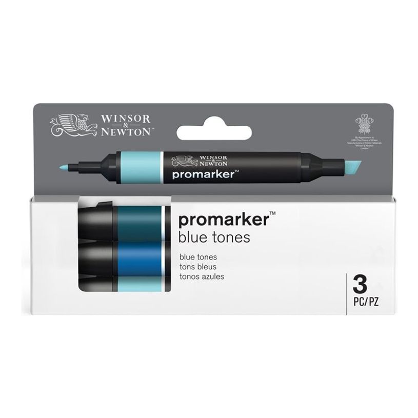 884955097175-WINSOR & NEWTON - ProMarker tons bleu - marqueur double pointe - bleu pétrole marine française bleu canard - encre à base de colo-P_405244930_2-3