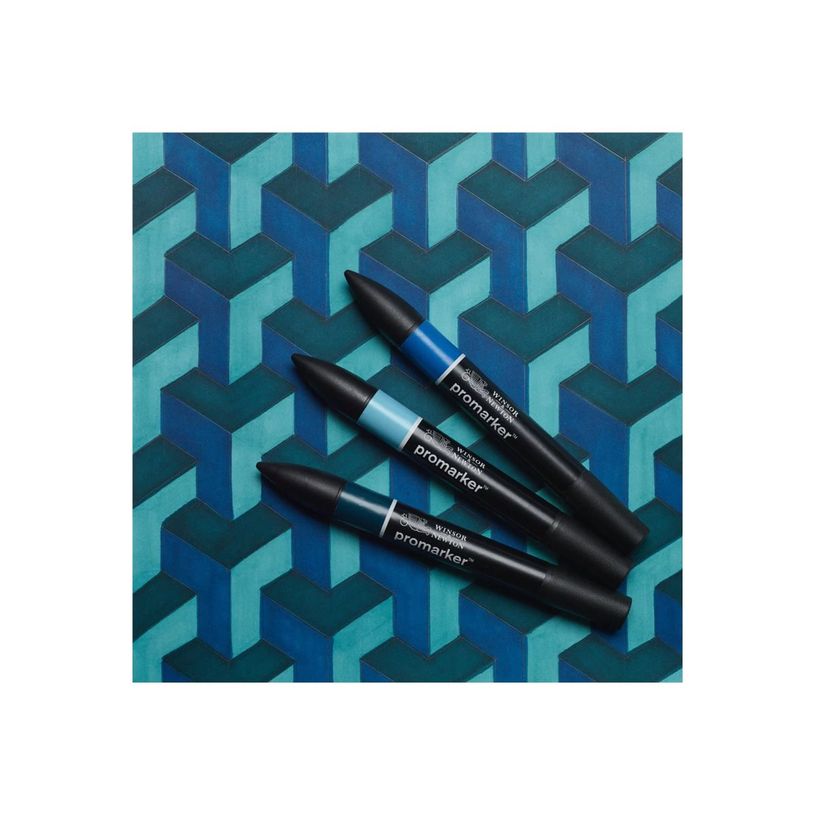 884955097175-WINSOR & NEWTON - ProMarker tons bleu - marqueur double pointe - bleu pétrole marine française bleu canard - encre à base de colo-P_405244930_4-2