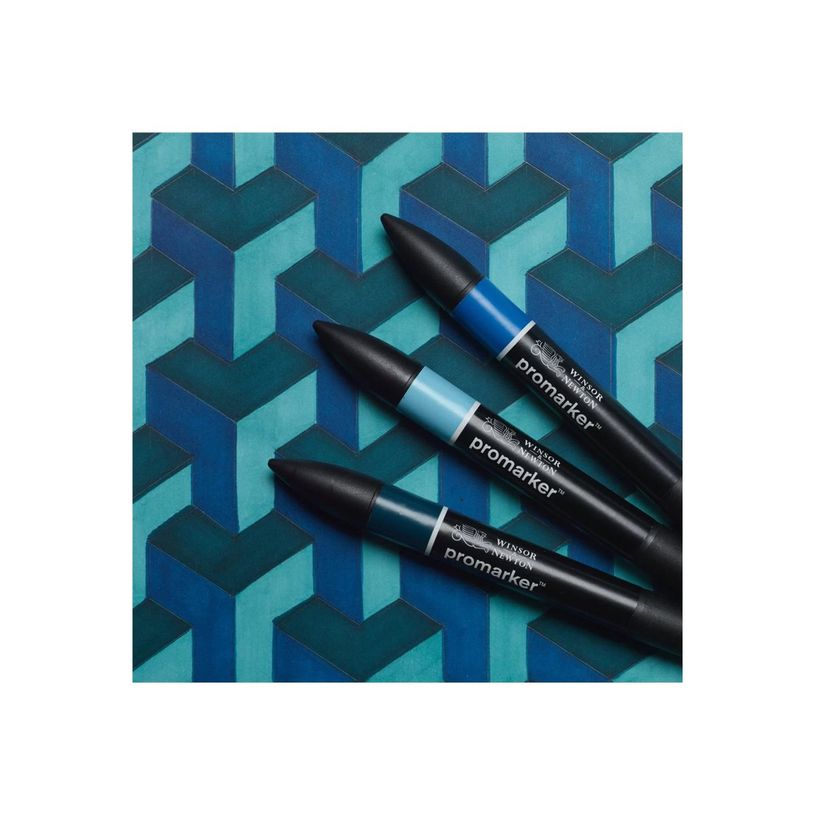884955097175-WINSOR & NEWTON - ProMarker tons bleu - marqueur double pointe - bleu pétrole marine française bleu canard - encre à base de colo-P_405244930_5-1