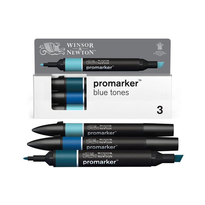 884955097175-WINSOR & NEWTON - ProMarker tons bleu - marqueur double pointe - bleu pétrole marine française bleu canard - encre à base de colo-P_405244930_6-4