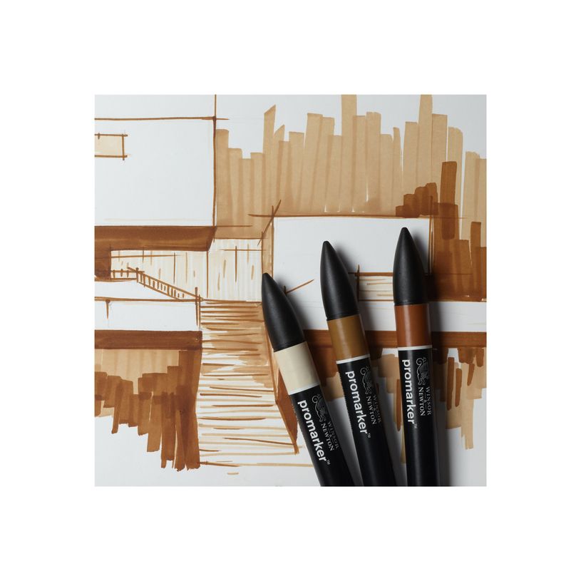 884955097182-WINSOR & NEWTON - ProMarker tons marron - marqueur double pointe - Sienne brûlée caramel satiné - encre à base de colo-P_405244931_5-2