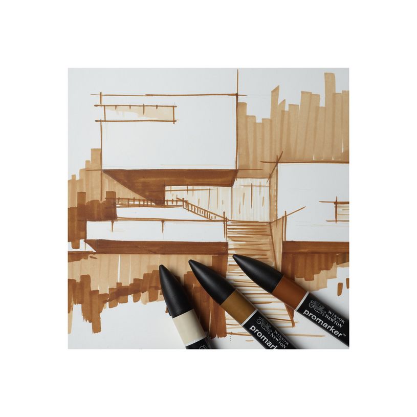 884955097182-WINSOR & NEWTON - ProMarker tons marron - marqueur double pointe - Sienne brûlée caramel satiné - encre à base de colo-P_405244931_6-1