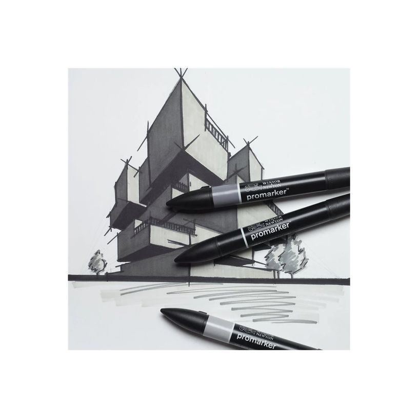 884955097199-WINSOR & NEWTON - ProMarker tons gris - marqueur double pointe - noir gris clair 4 gris clair 1 - encre à base de colo-P_405244932_4-2