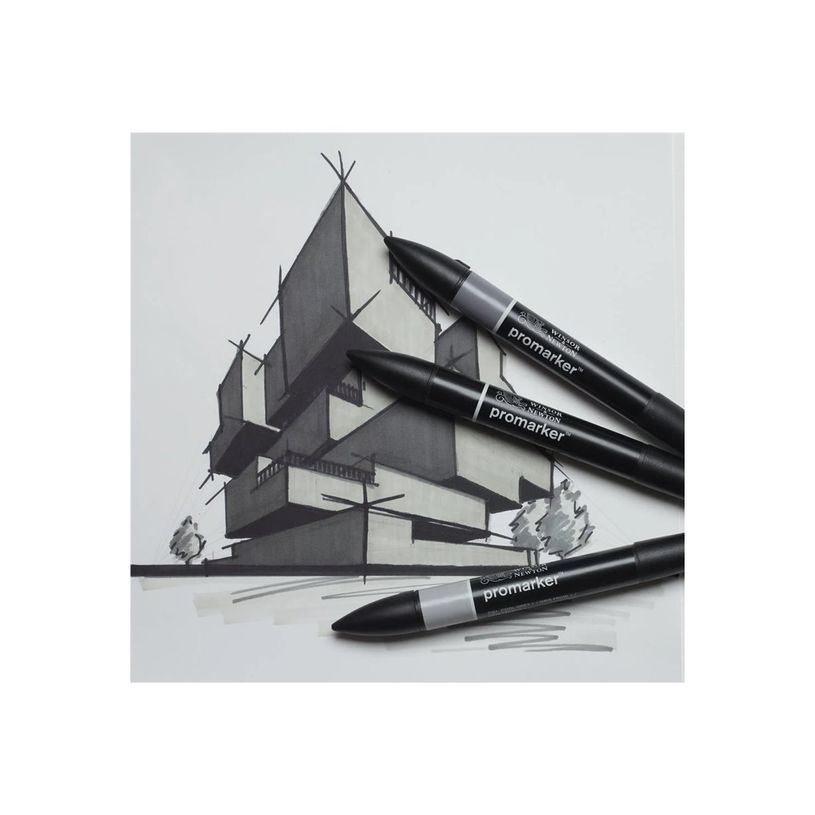 884955097199-WINSOR & NEWTON - ProMarker tons gris - marqueur double pointe - noir gris clair 4 gris clair 1 - encre à base de colo-P_405244932_5-3