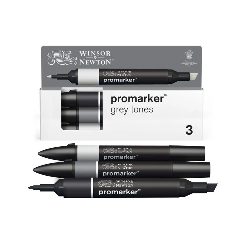 884955097199-WINSOR & NEWTON - ProMarker tons gris - marqueur double pointe - noir gris clair 4 gris clair 1 - encre à base de colo-P_405244932_6-4