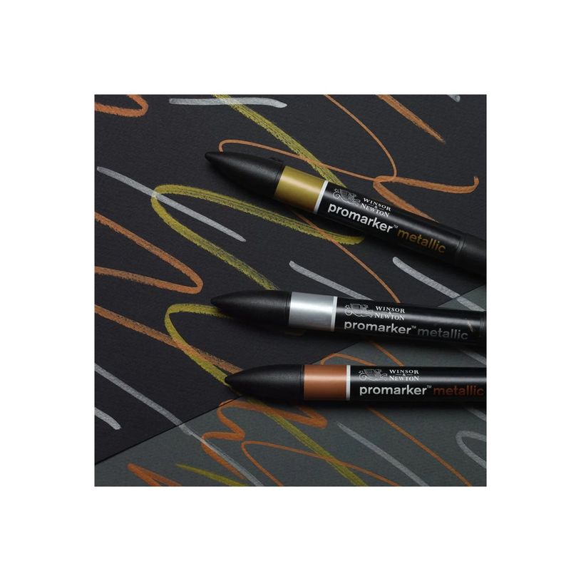 884955097205-WINSOR & NEWTON - ProMarker tons metallic - marqueur double pointe - argent métallique or rouge métallisé or métallisé - encre à base de colo-P_405244933_5-4