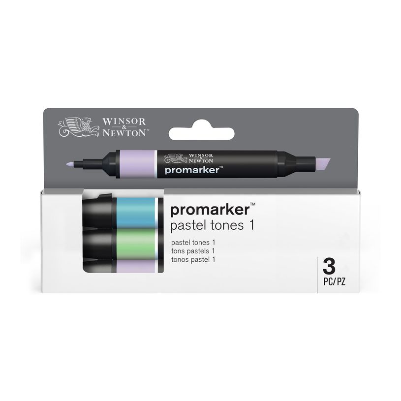 884955097212-WINSOR & NEWTON - ProMarker tons pastel 1 - marqueur double pointe - bleu polaire vert prairie lavande - encre à base de colo-P_405244934_2-4