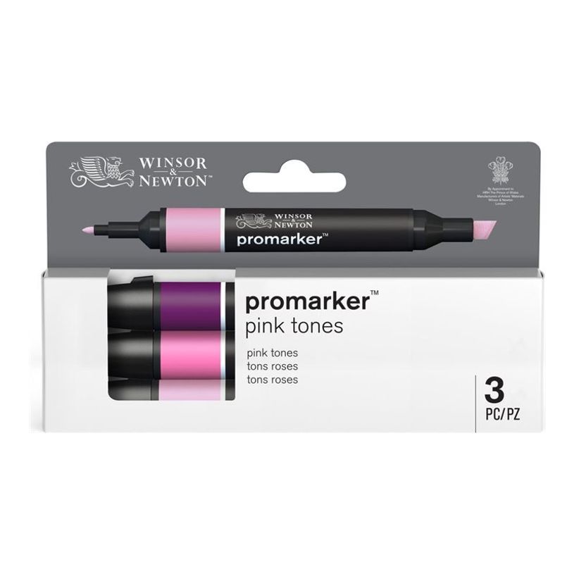 884955097236-WINSOR & NEWTON - ProMarker tons rose - marqueur double pointe - prune griotte œillet rose - encre à base de colo-P_405244936_2-3