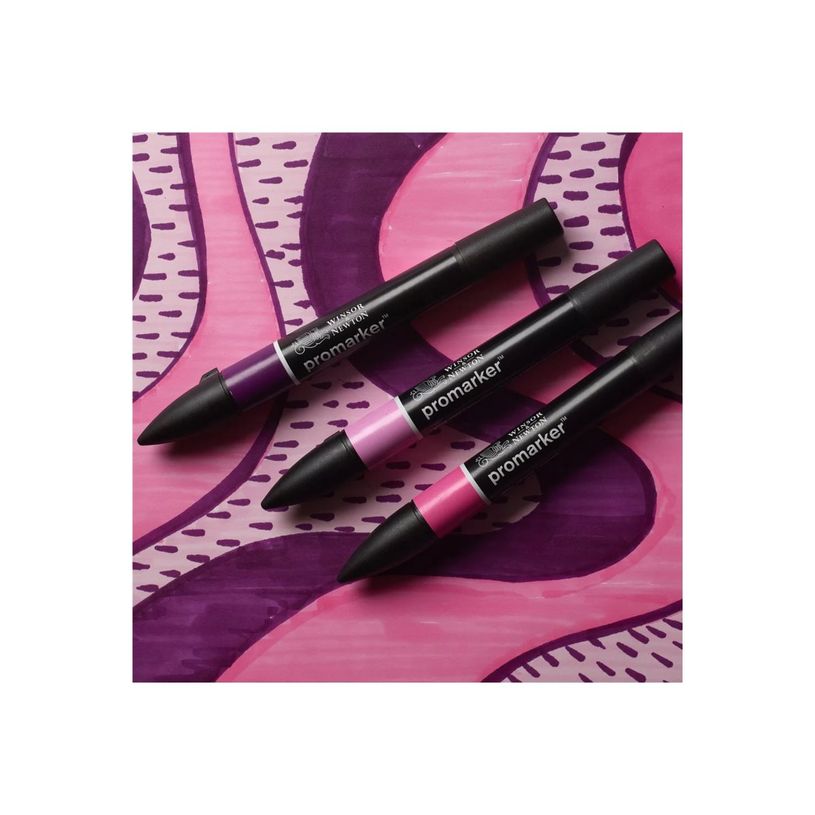 884955097236-WINSOR & NEWTON - ProMarker tons rose - marqueur double pointe - prune griotte œillet rose - encre à base de colo-P_405244936_4-2