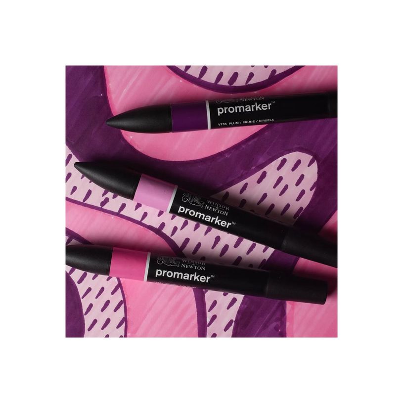884955097236-WINSOR & NEWTON - ProMarker tons rose - marqueur double pointe - prune griotte œillet rose - encre à base de colo-P_405244936_5-4