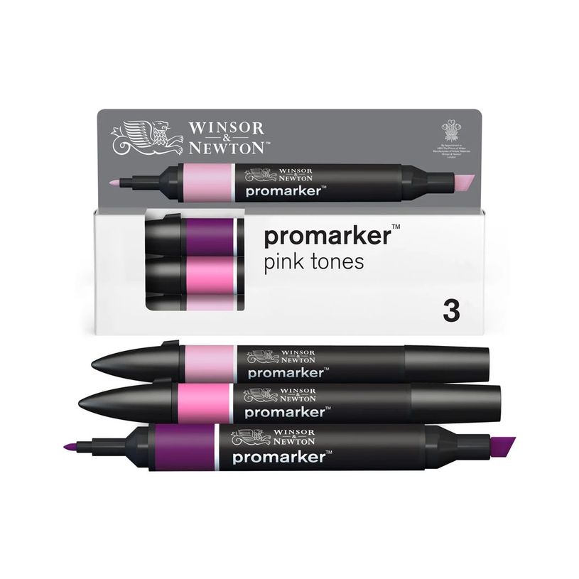 884955097236-WINSOR & NEWTON - ProMarker tons rose - marqueur double pointe - prune griotte œillet rose - encre à base de colo-P_405244936_6-1