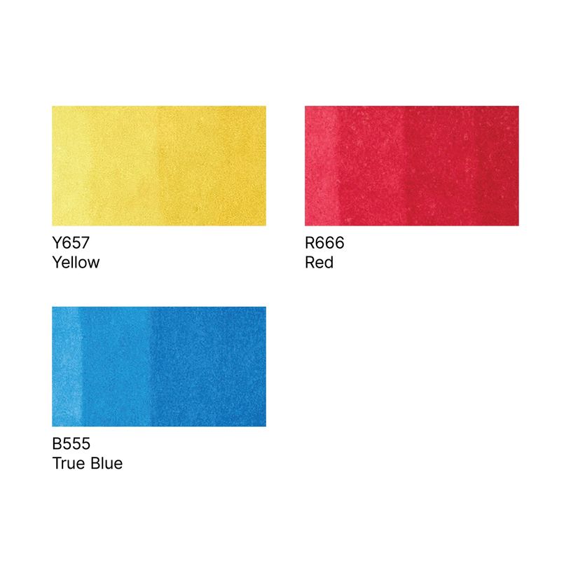 884955097243-WINSOR & NEWTON - ProMarker couleurs primaire - marqueur double pointe - jaune rouge vrai bleu - encre à base de colo-P_405244937_5-1