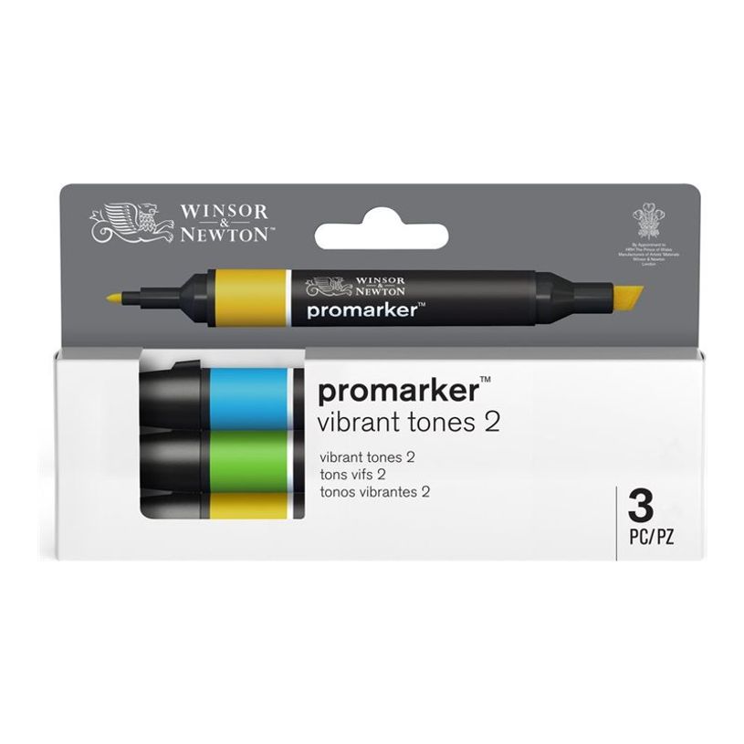 884955097281-WINSOR & NEWTON - ProMarker tons vif 2 - marqueur double pointe - bleu ciel vert vif tournesol - encre à base de colo-P_405244941_2-4