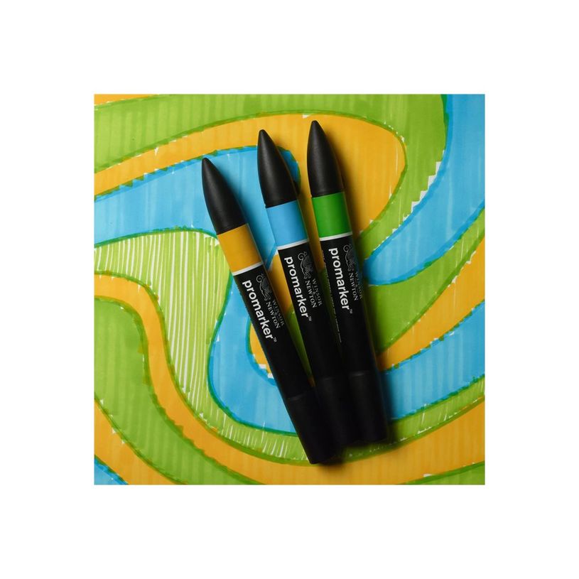 884955097281-WINSOR & NEWTON - ProMarker tons vif 2 - marqueur double pointe - bleu ciel vert vif tournesol - encre à base de colo-P_405244941_6-2