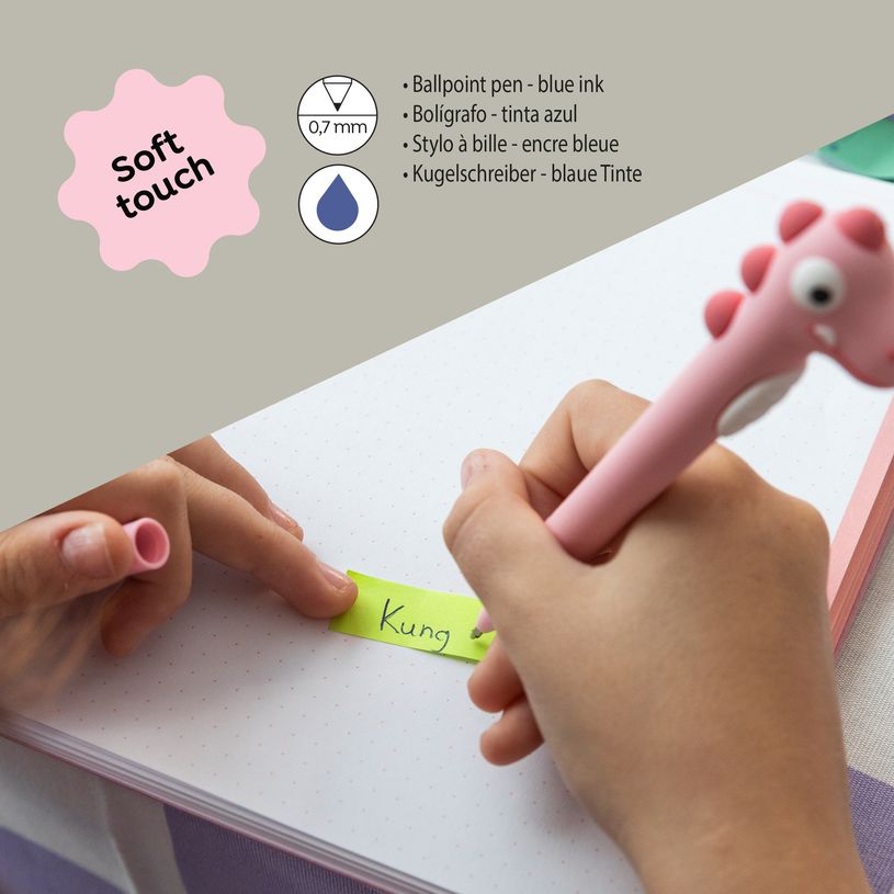 8422593119938-Stylo gel en forme de crocodile mauve Back2Fun -  papeterie fun pour enfants. --3