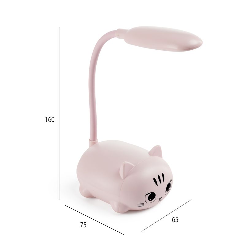 8422593133361-Back2Fun -  Mini lampe chat pour enfants -  LED douce -  col flexible -  idéale pour étudier ou comme--1