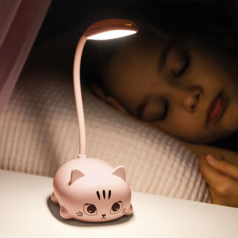 8422593133361-Back2Fun -  Mini lampe chat pour enfants -  LED douce -  col flexible -  idéale pour étudier ou comme--4