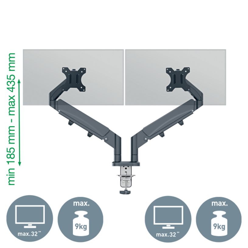 4002432134687-Leitz Ergo – Bras double pour écrans 17"-32" – Réglable et ergonomique – Gris foncé--2