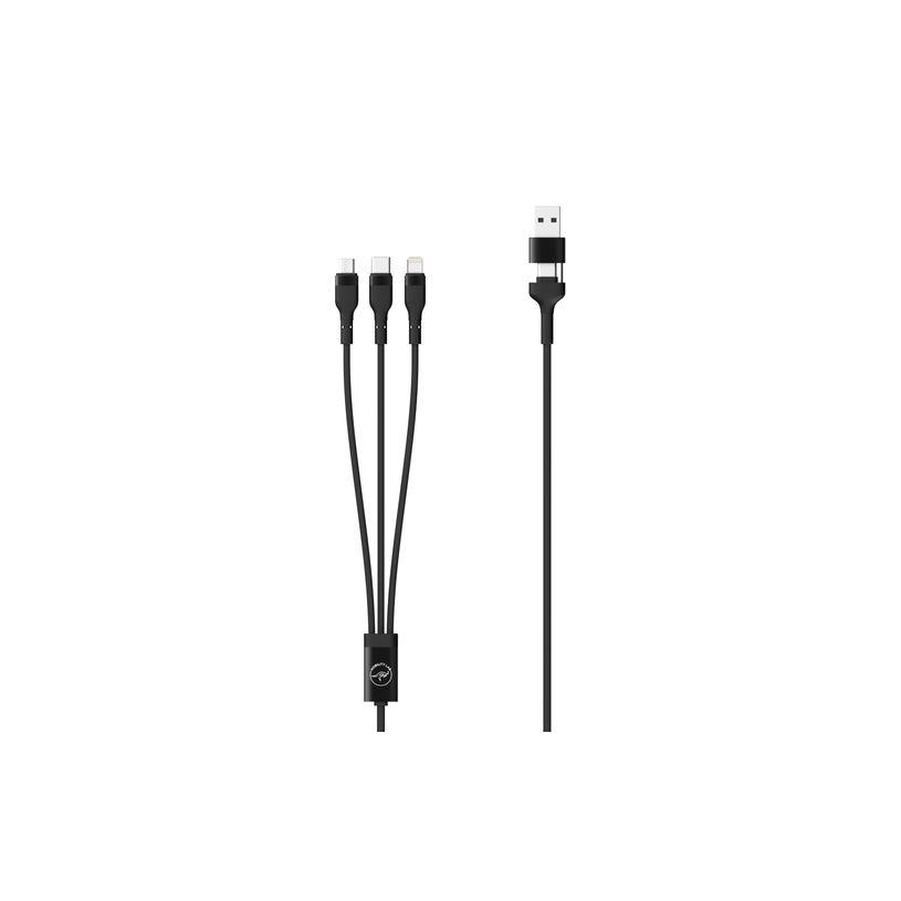 3700527314488-Mobility Lab - Câble 3 en 2 – USB-C, Lightning et micro USB - 1M - noir--0