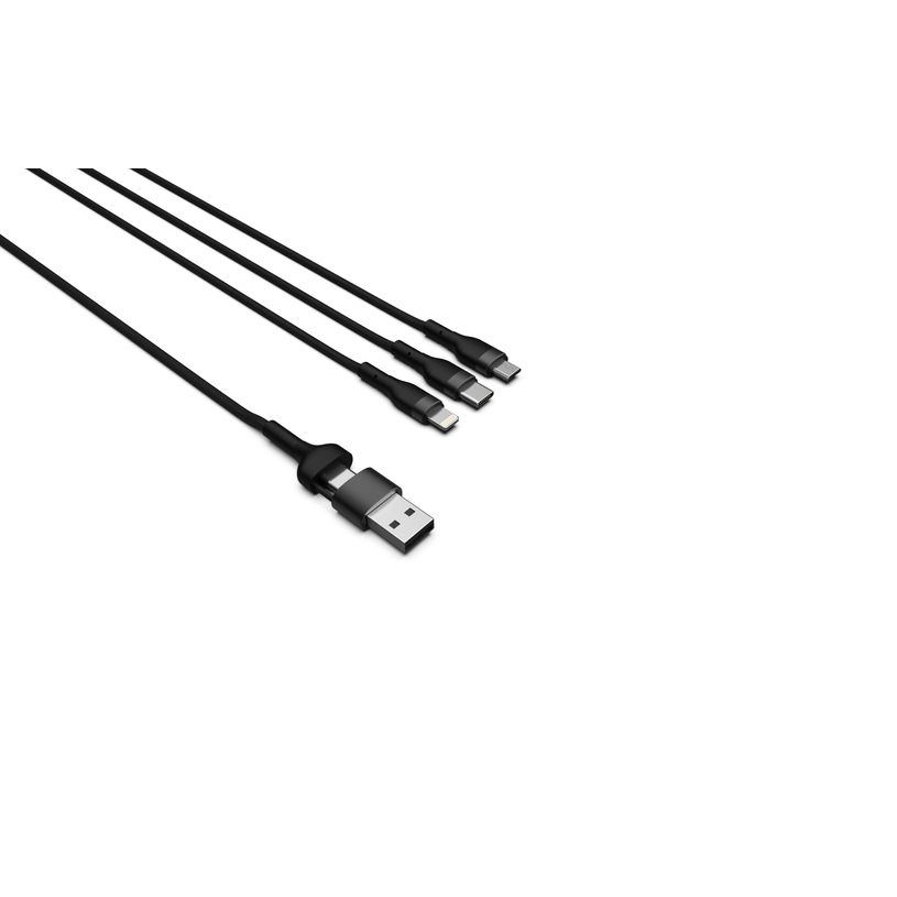 3700527314488-Mobility Lab - Câble 3 en 2 – USB-C, Lightning et micro USB - 1M - noir--2