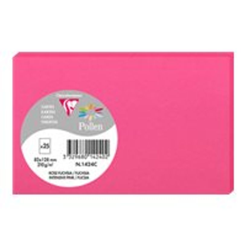 3329680142402-Clairefontaine Pollen - Rose intense - 82 x 128 mm - 210 g/m² - 25 carte(s) cartes-P_405245131_2-1