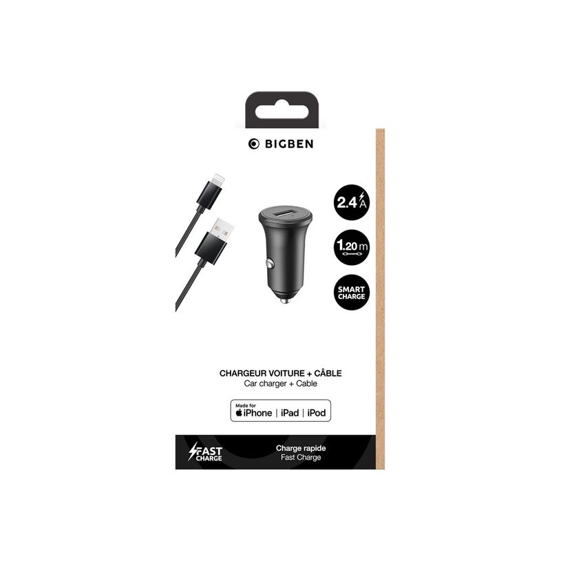 3571211495352-BIGBEN Connected - Adaptateur d'alimentation pour voiture - 2.4 A - Fast Charge (USB) - su-P_405245563_1-2