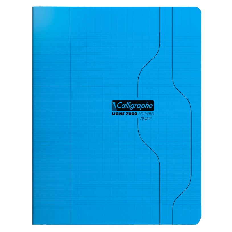 3210331701225-Calligraphe 7000 - Cahier polypro - 17 x 22 cm - 96 pages - grands carreaux (Seyes) - bleu--0