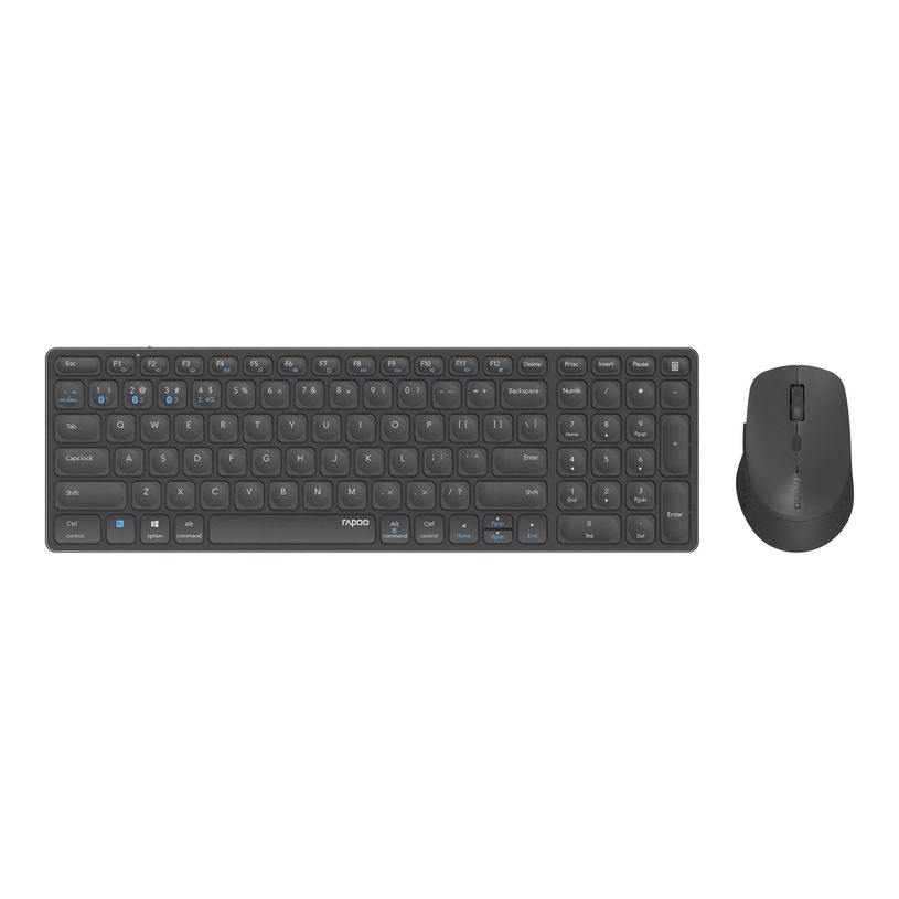 6940056142962-Rapoo 9700M - Ensemble clavier et souris sans fil - Bluetooth - QWERTY - noir-P_405245856_3-2