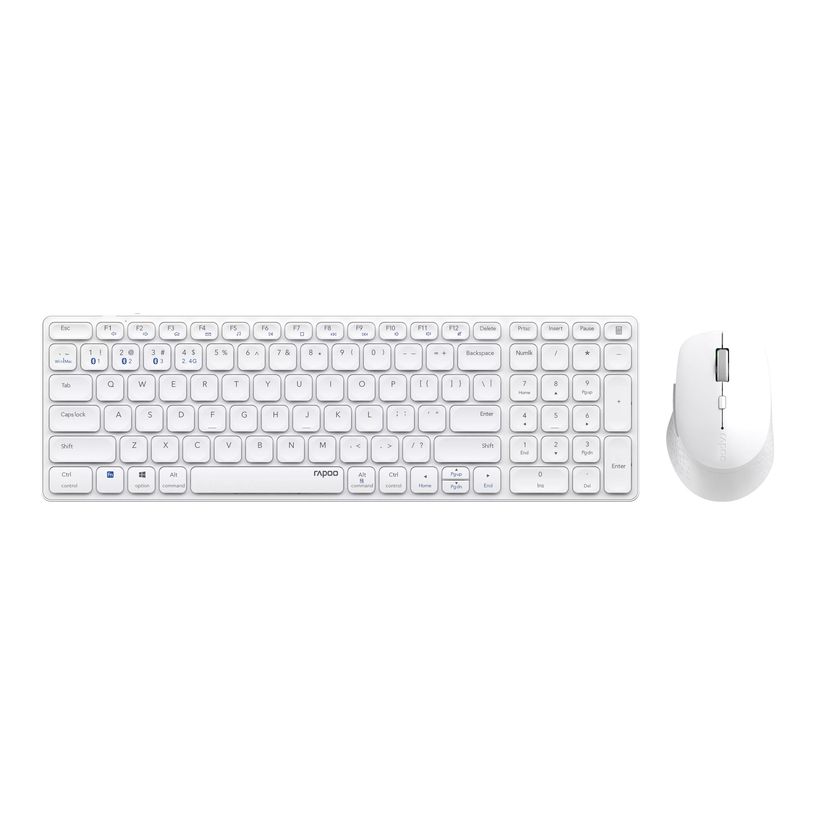 6940056142979-Rapoo 9700M - Ensemble clavier et souris sans fil - Bluetooth - QWERTY - blanc-P_405245857_1-0