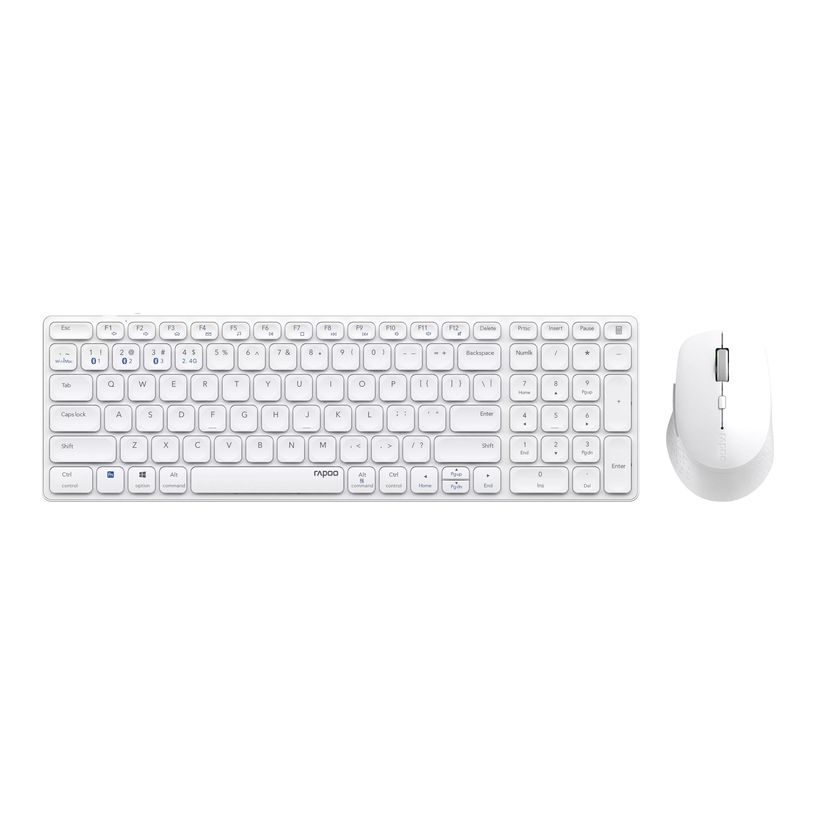 6940056142979-Rapoo 9700M - Ensemble clavier et souris sans fil - Bluetooth - QWERTY - blanc-P_405245857_2-2