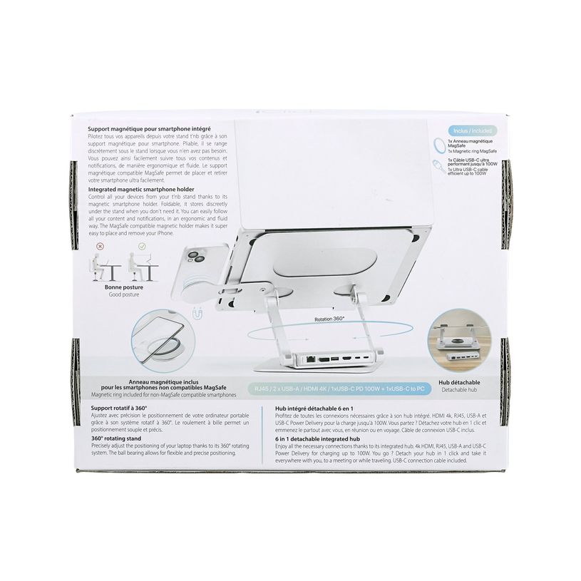 3303170117477-T'nB iClick - Station d'accueil + support pour ordinateur portable - USB-C - HDMI - 1GbE-P_405245899_1-5