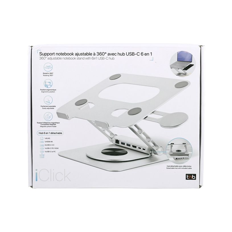 3303170117477-T'nB iClick - Station d'accueil + support pour ordinateur portable - USB-C - HDMI - 1GbE-P_405245899_13-14